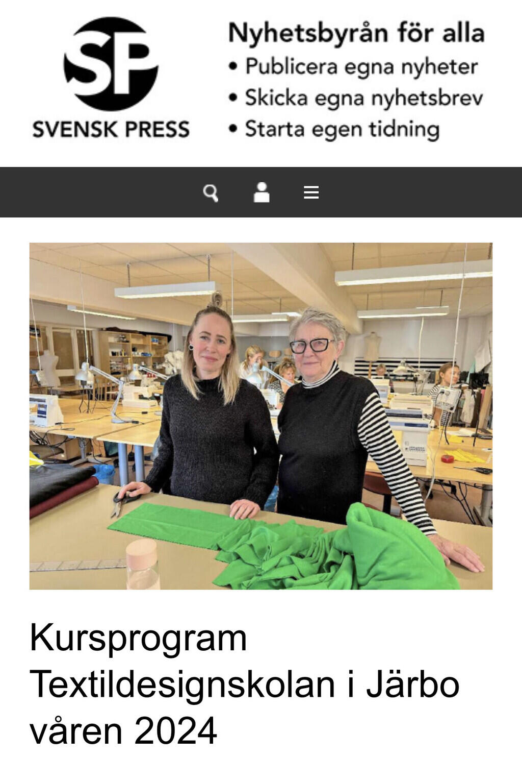 Svenk Press kursprogram våren 2024 Textildesignskolan