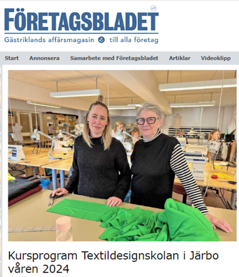 Företagsbladet kursprogram våren 2024 Textildesignskolan
